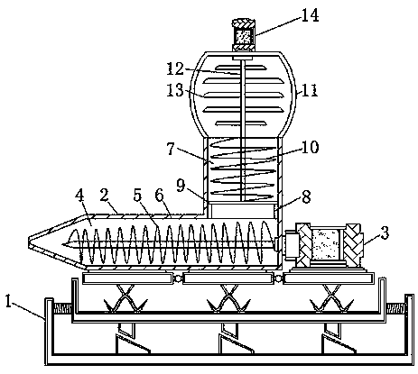 Material-mixing and injection-molding device for producing optical cable insulating sleeve of electric wire