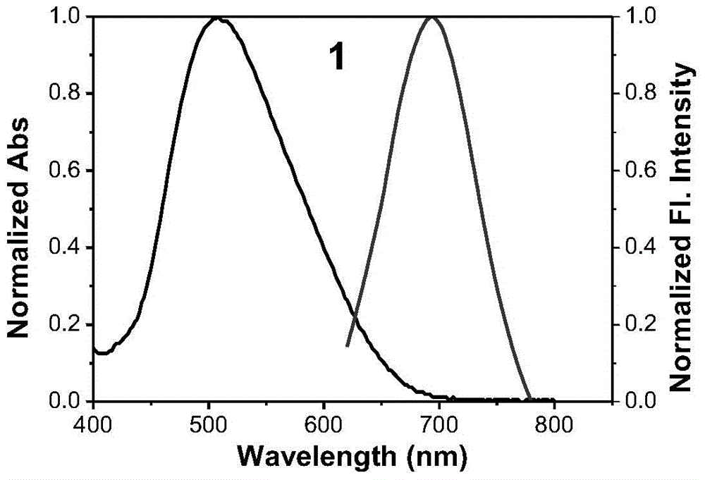 Near-infrared fluorescent dye with large stokes shift and synthesis method and application