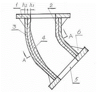 Design method for elbow used for dredging engineering conveying pipeline and elbow designed by design method