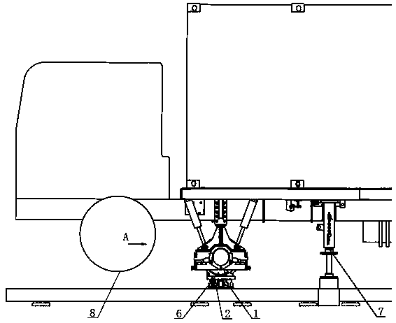 Transverse moving rail getting and off device for highway and railway double-purpose vehicle