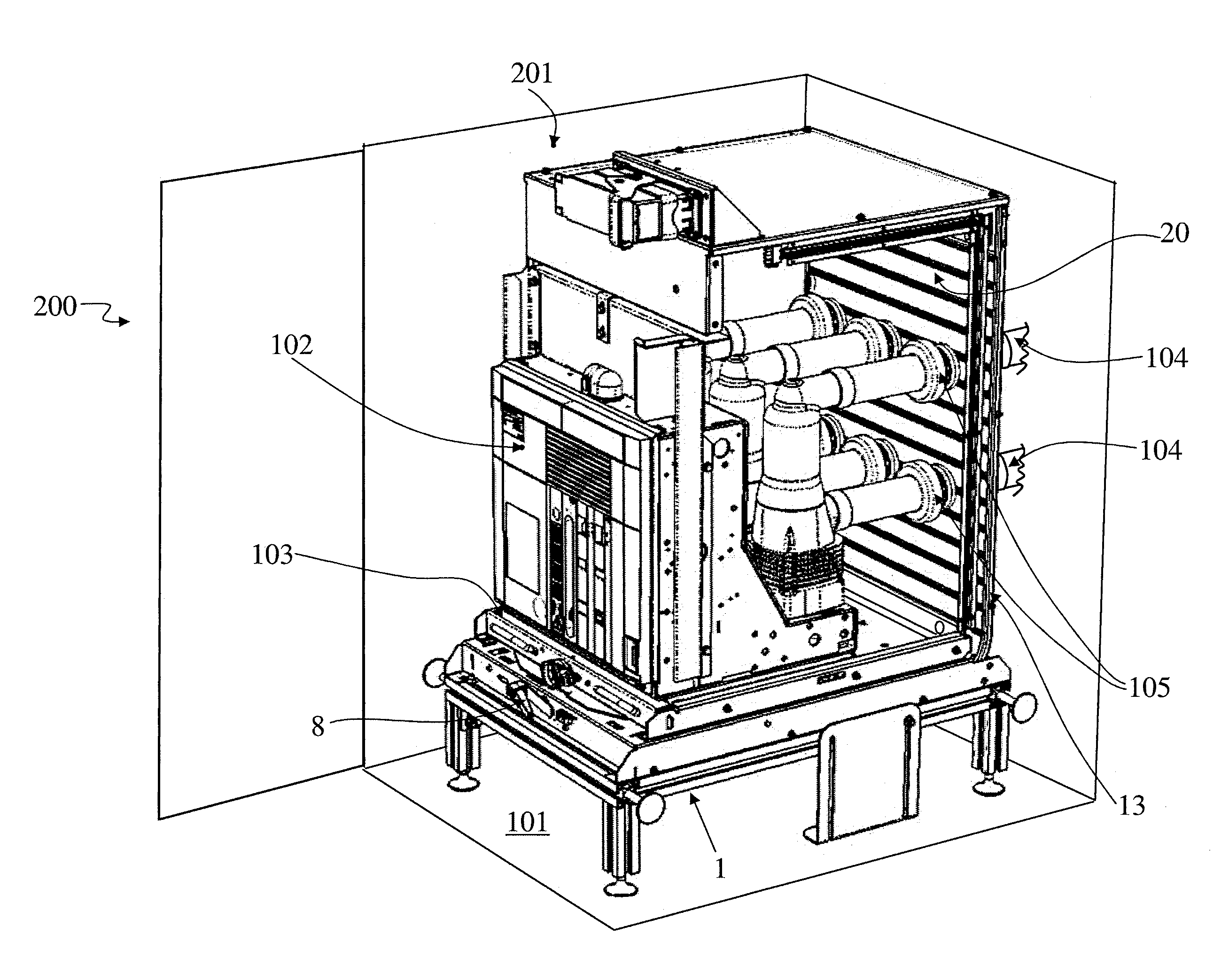 Shutter device for an electrical switchgear panel, and related switchgear panel