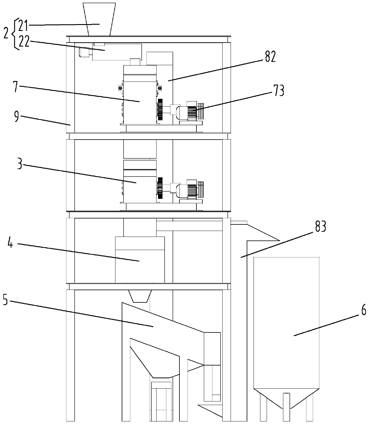 Production method and production line of whole-body large-particle stone-like ceramic thick plate