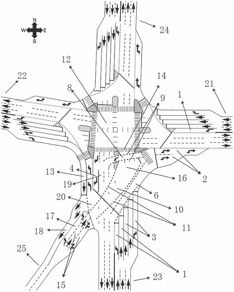 Multi-fork intersection structure and sinking method