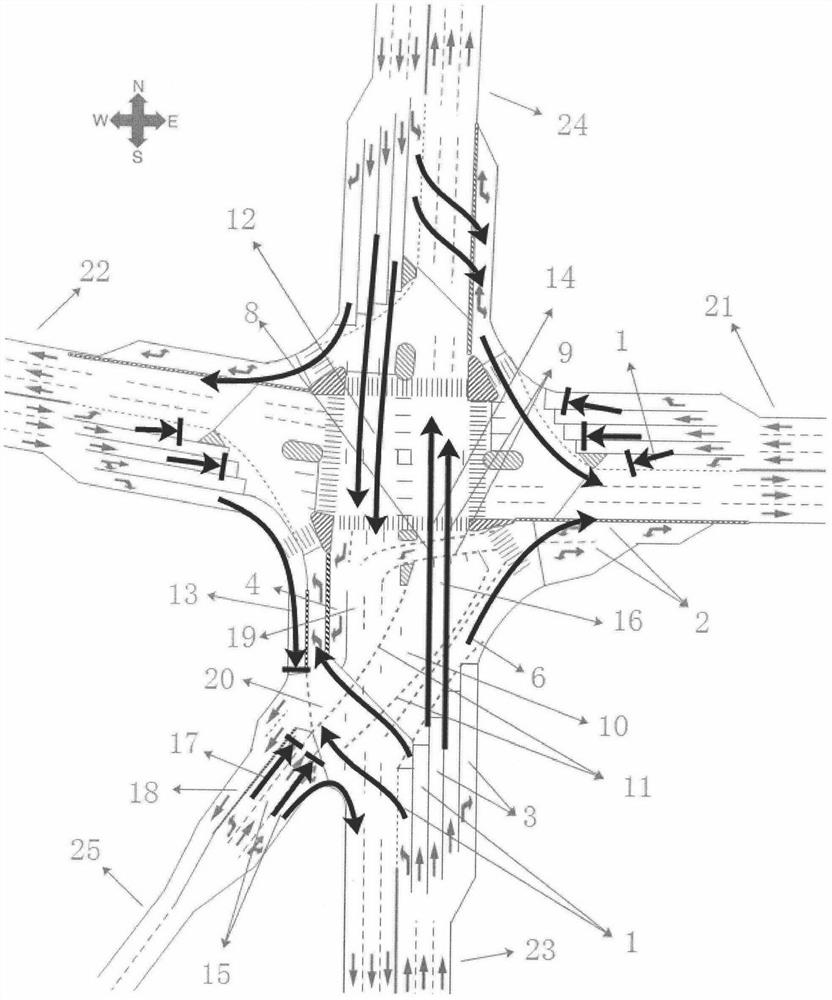 Multi-fork intersection structure and sinking method