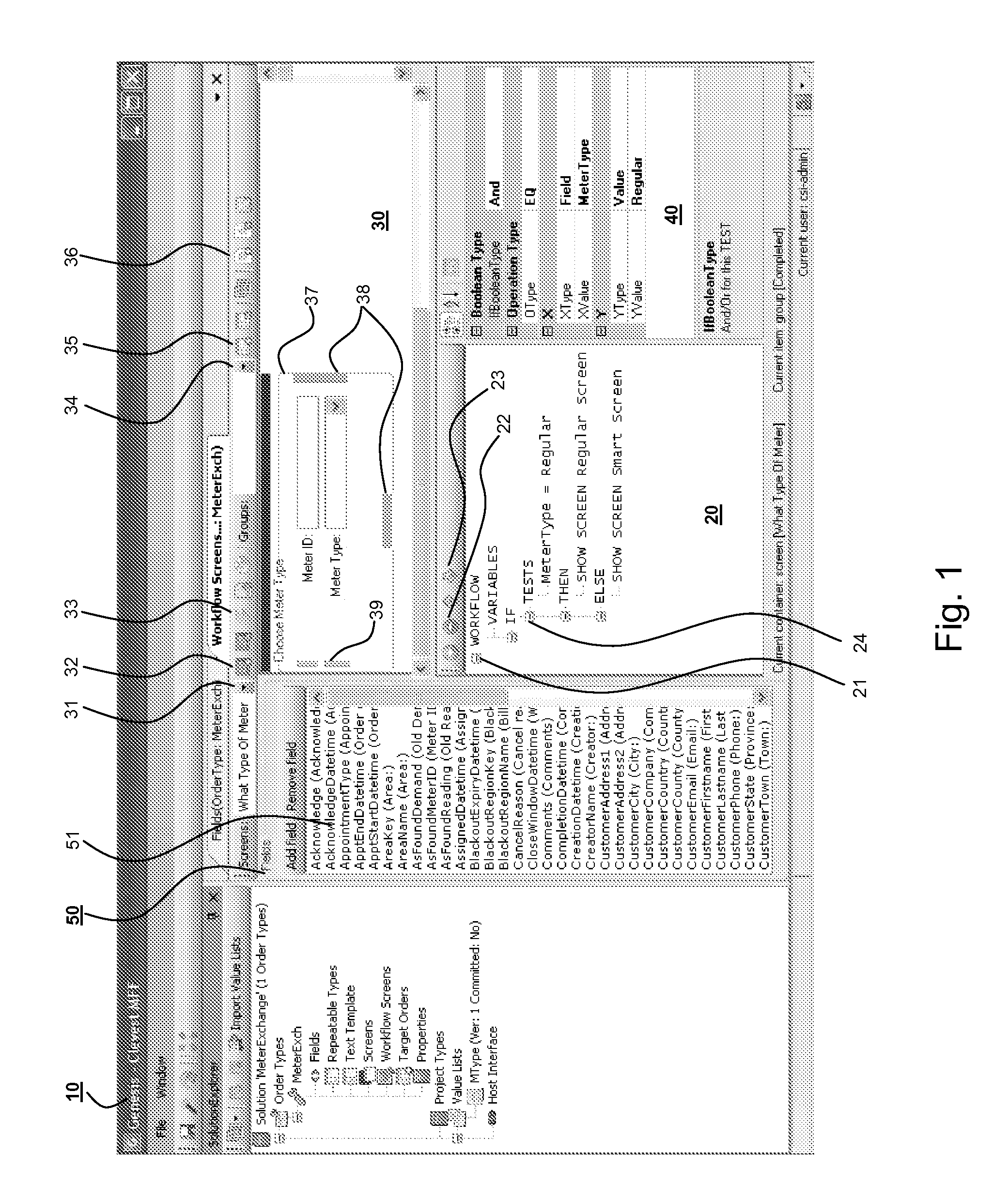 Method and system of editing workflow logic and screens with a GUI tool