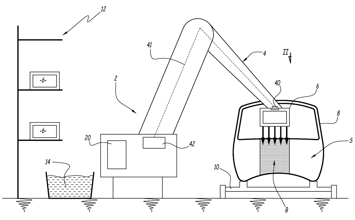 Application head of a coating product on a surface to be coated and application system comprising such an application head