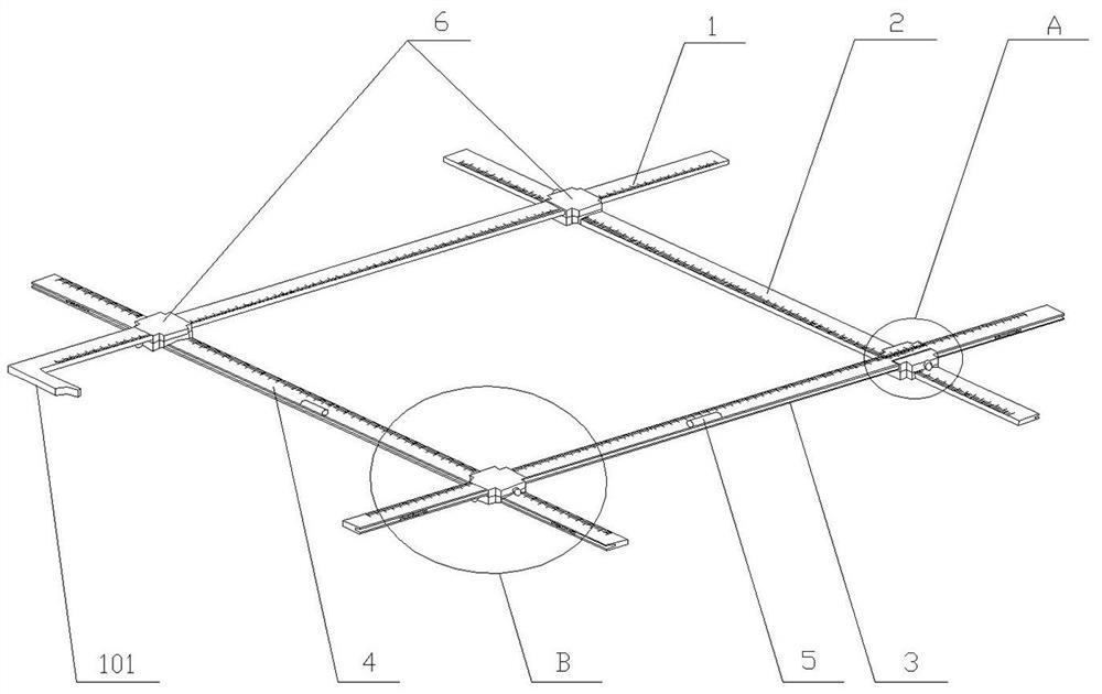 Multifunctional deformation ruler for industrial measurement