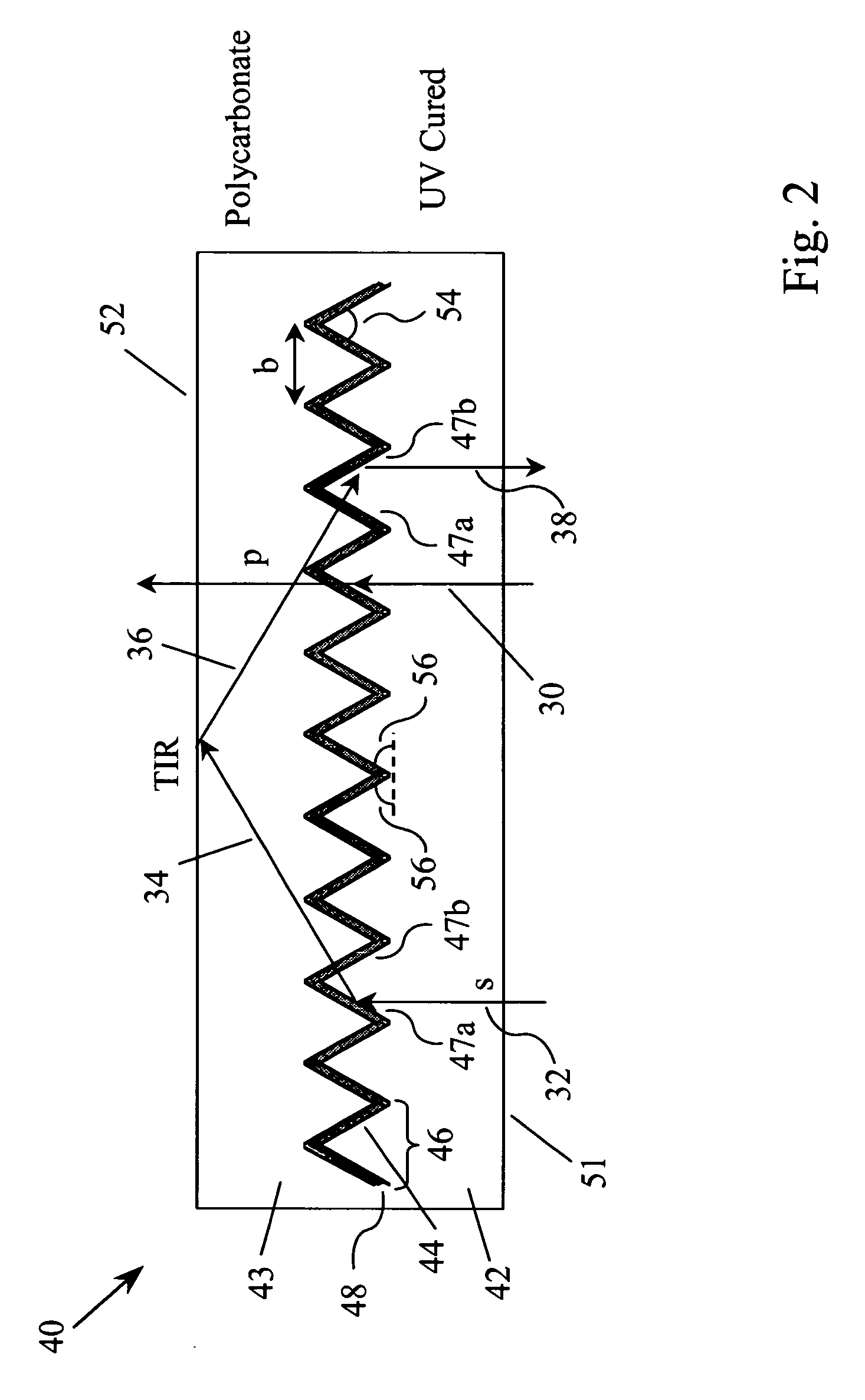 Reflective polarizer with polarization splitting microstructure