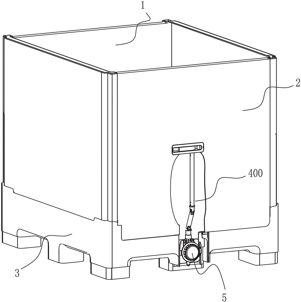 Valve opening and closing devices and containers for intermediate bulk containers