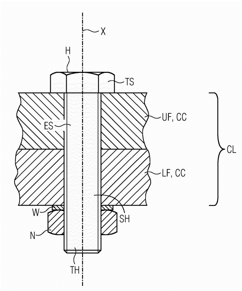 Connecting element for low-temperature applications, compressor for operation in the low-temperature range