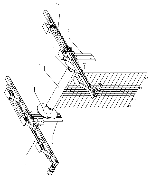 Horizontal forced vibration experimental device for sectional models of FISHFRAM float bowls flowing down uniformly