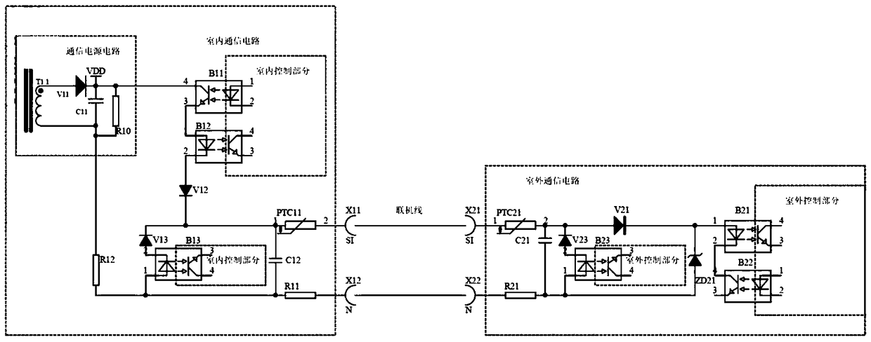 Current loop communication circuit and air conditioner