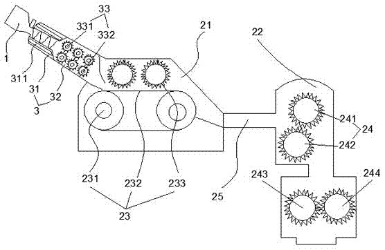 Waste organic glass cutting and crushing device