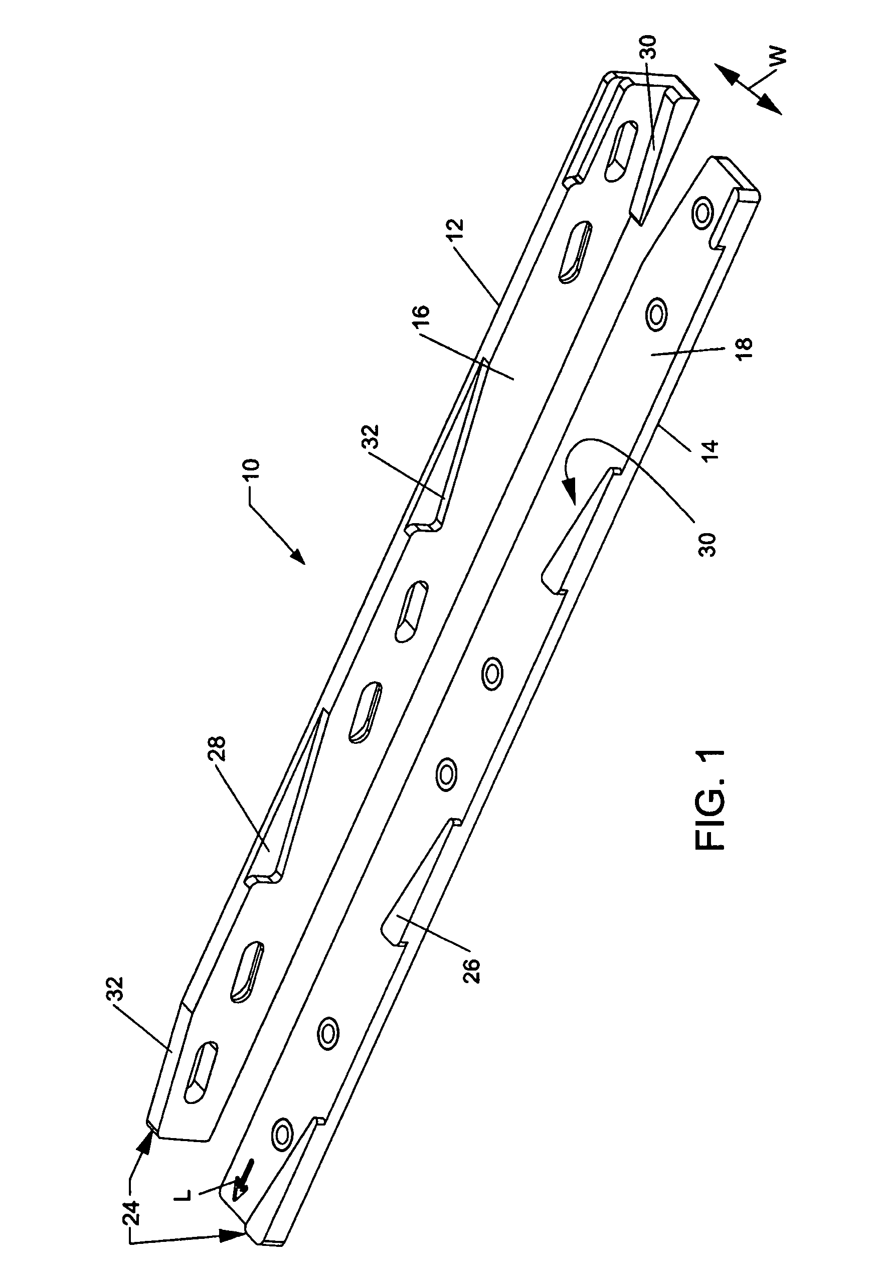 Adjustable guide bar for woodworking table slot