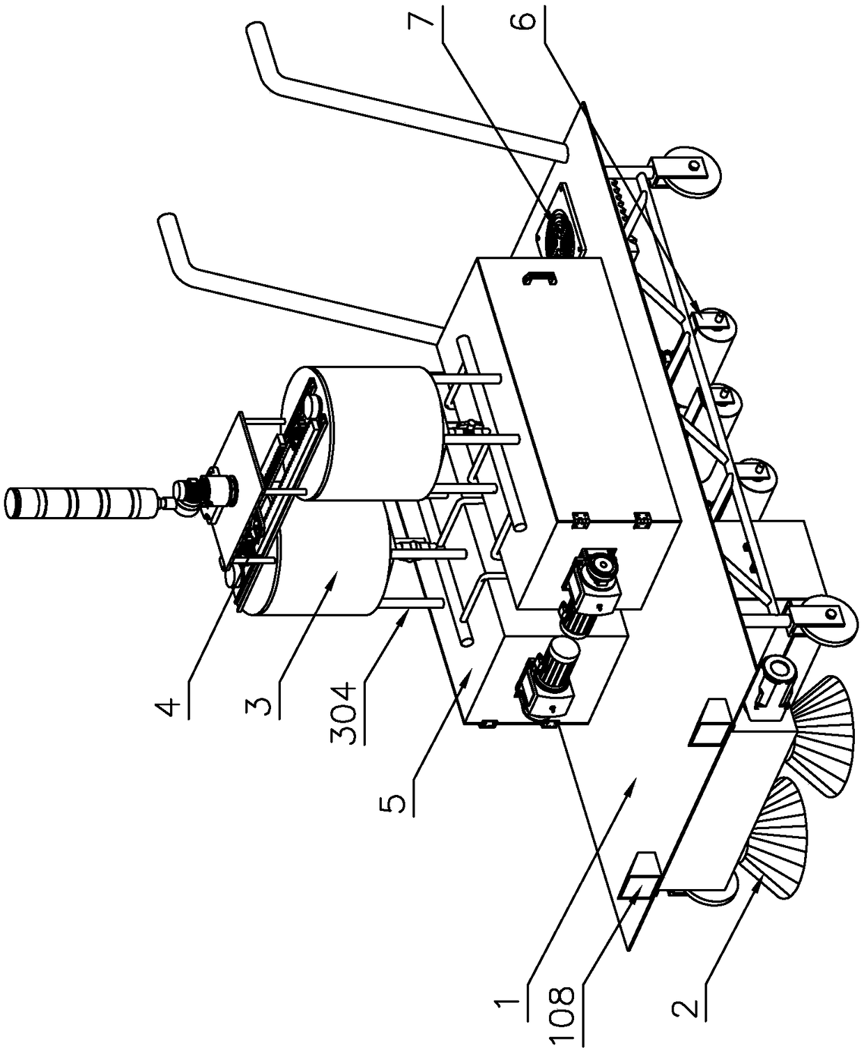 A marking device for marking traffic lines of municipal roads and a marking method thereof