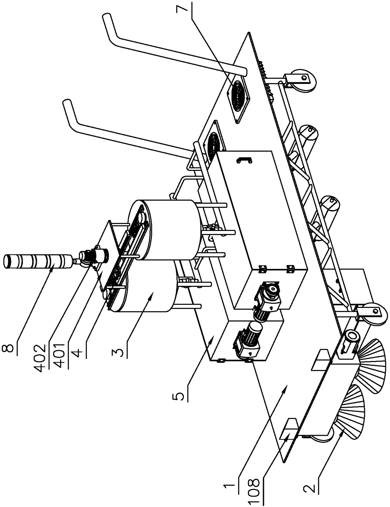 A marking device for marking traffic lines of municipal roads and a marking method thereof