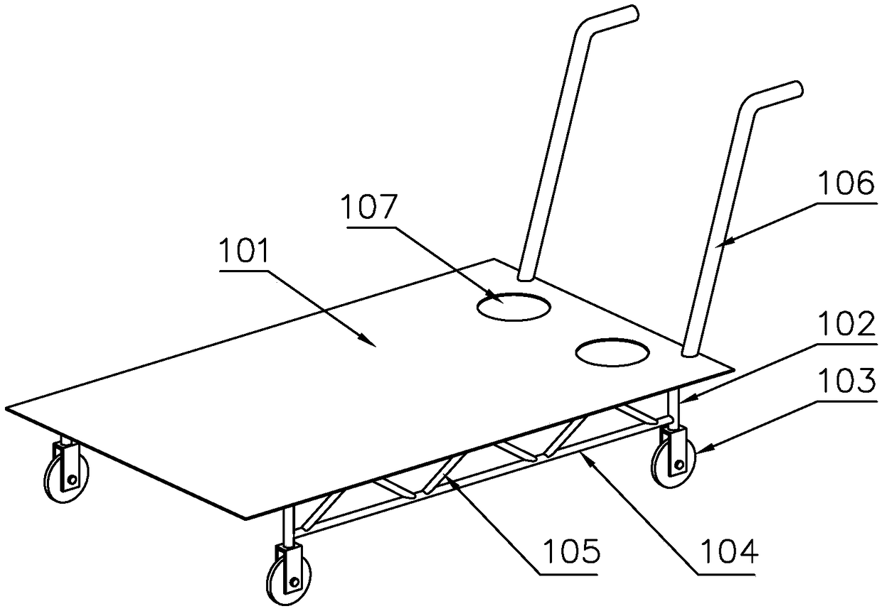 A marking device for marking traffic lines of municipal roads and a marking method thereof