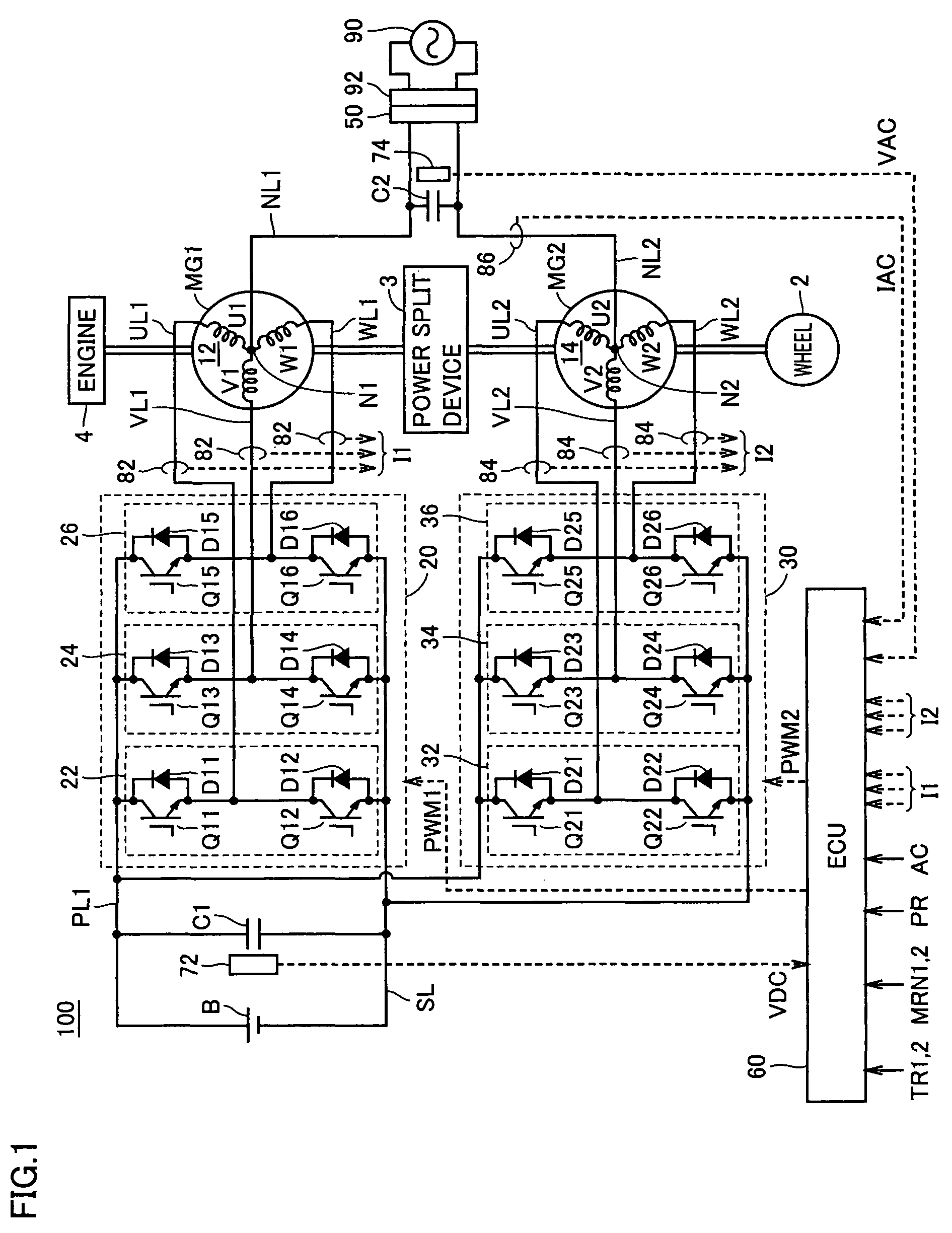 Power controller and vehicle equipped with power controller