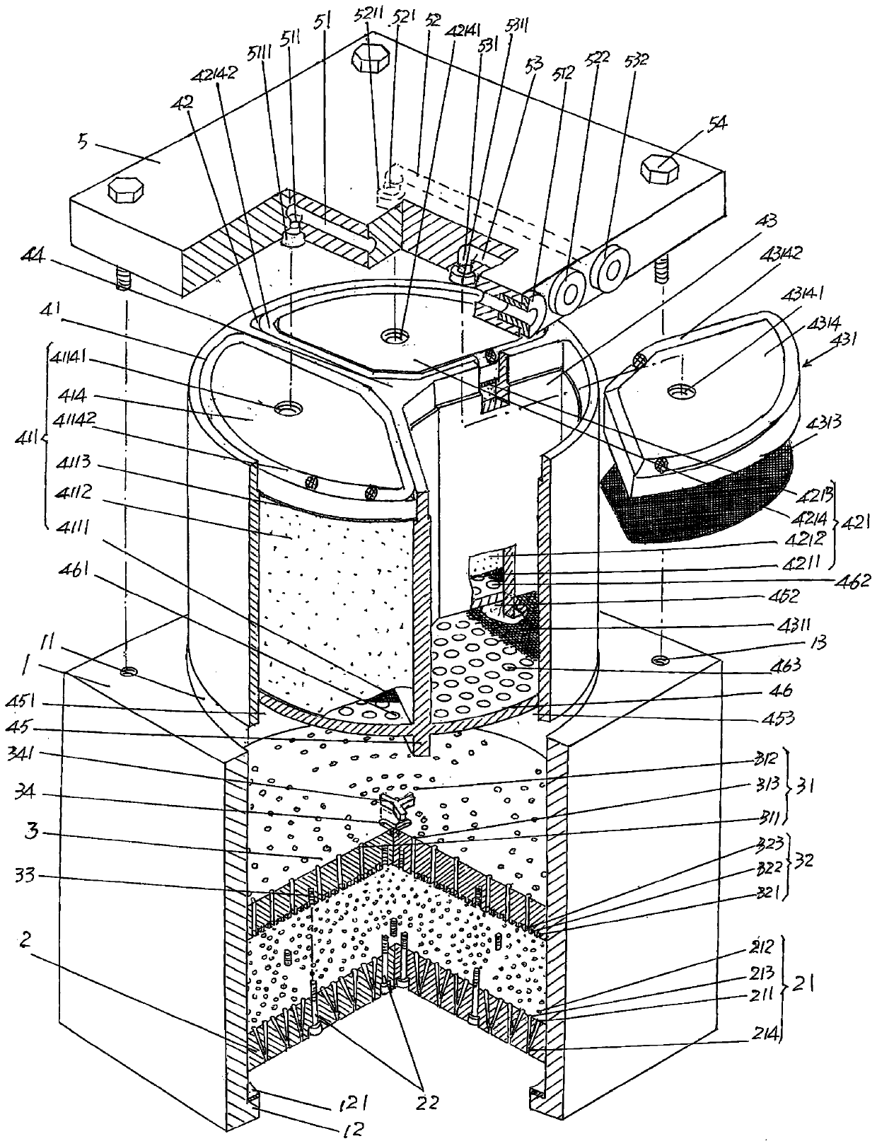 Spinning assembly for multi-component fiber