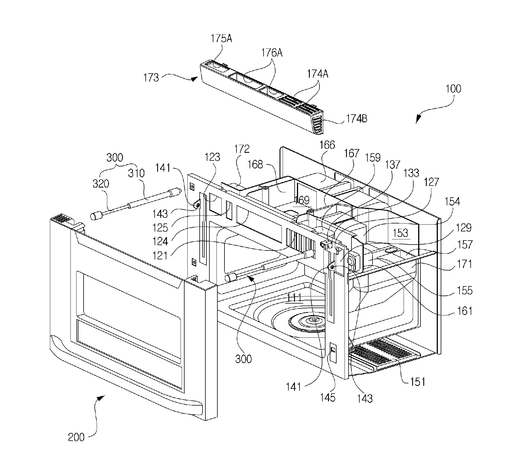 Ventilation hooded microwave oven