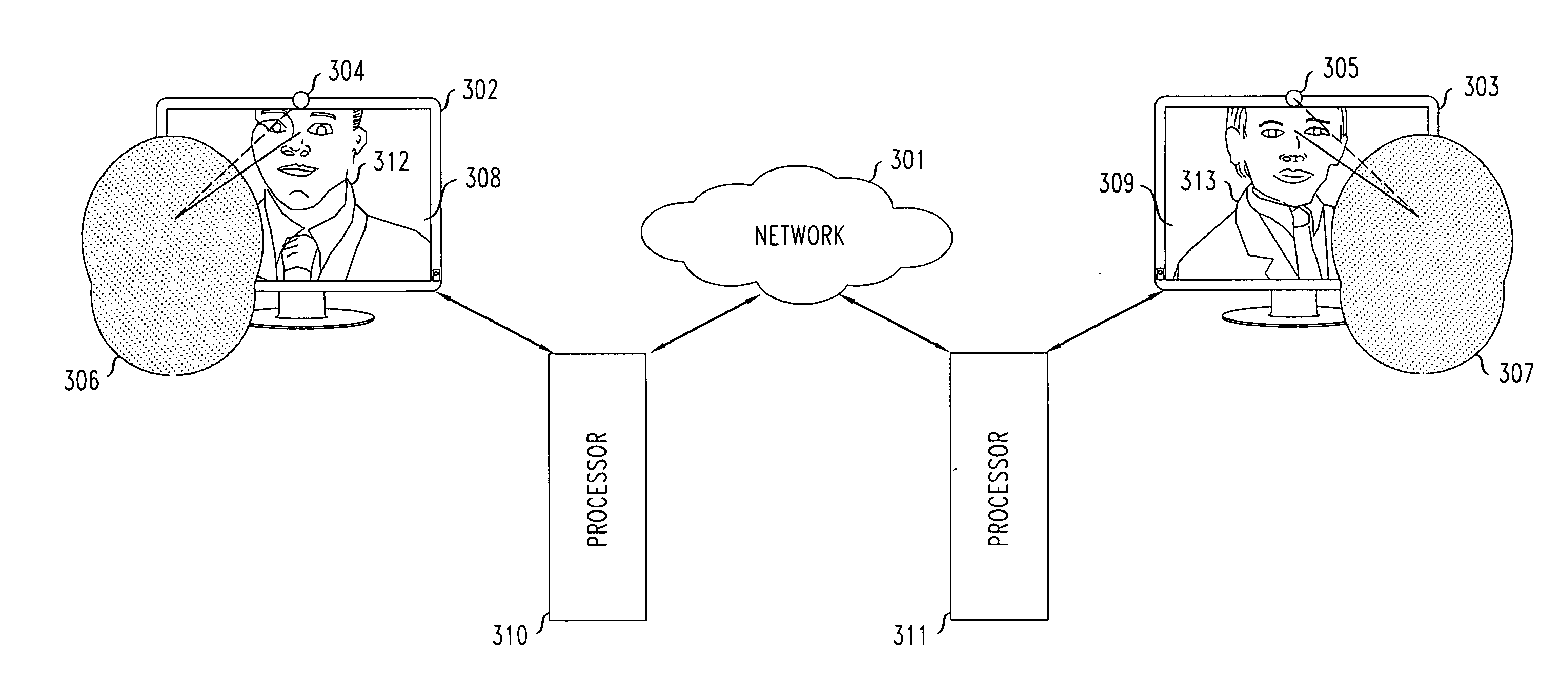 Method and apparatus for enabling improved eye contact in video teleconferencing applications