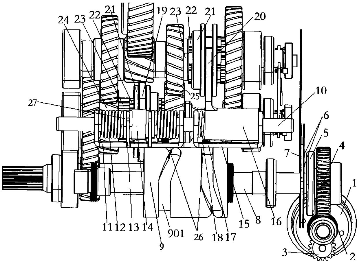 Vehicle automatic gear shifting speed changer assembly