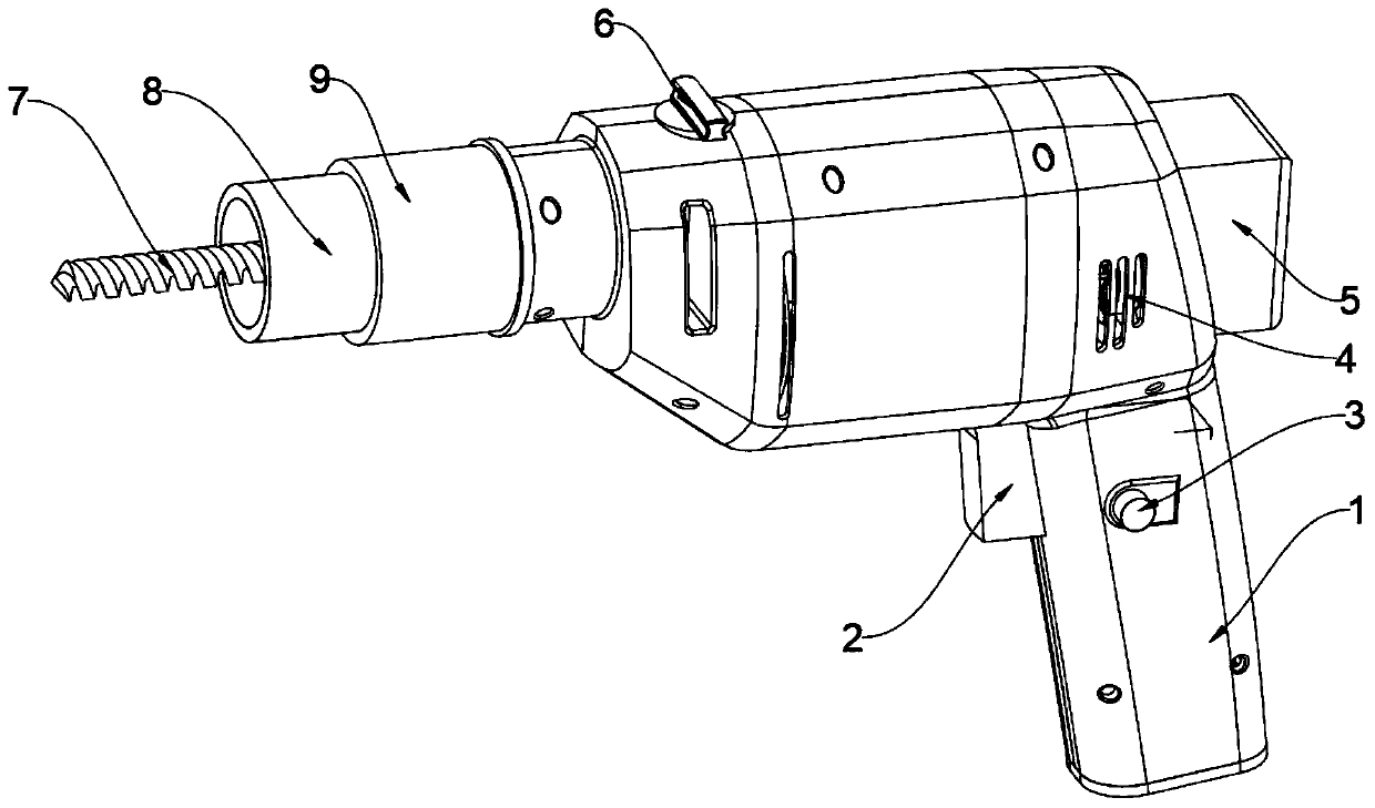 Electric hand drill with drill bit cooling function