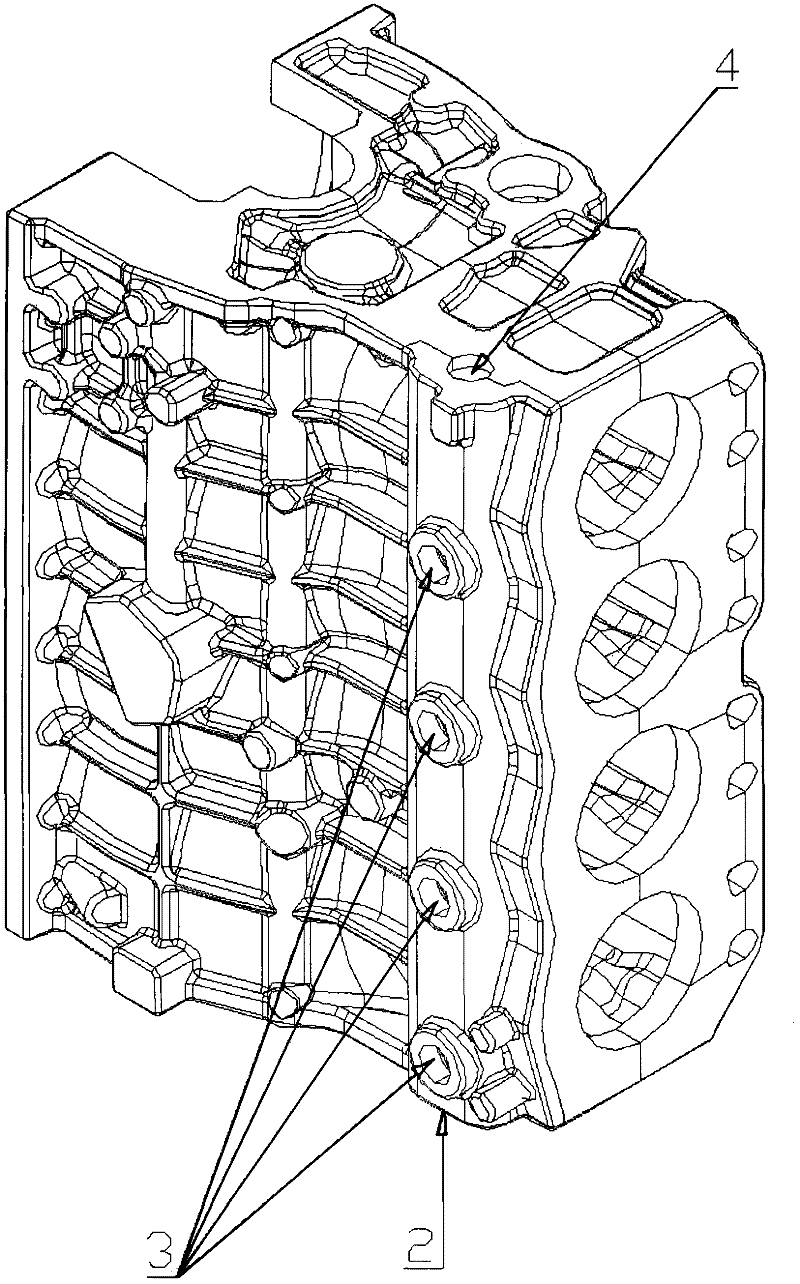 Water channel pre-filling method used during lost foam casting of engine cylinder body