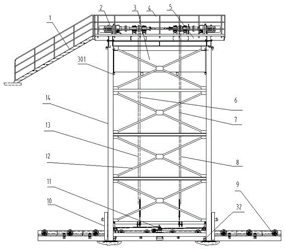 An elevator for heavy workpiece transportation