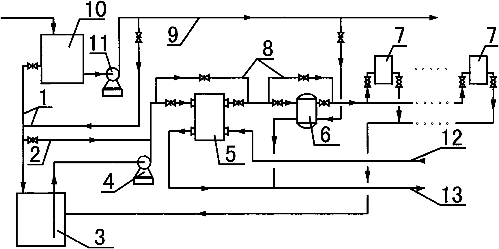 Cooling water supply method and system for equipment