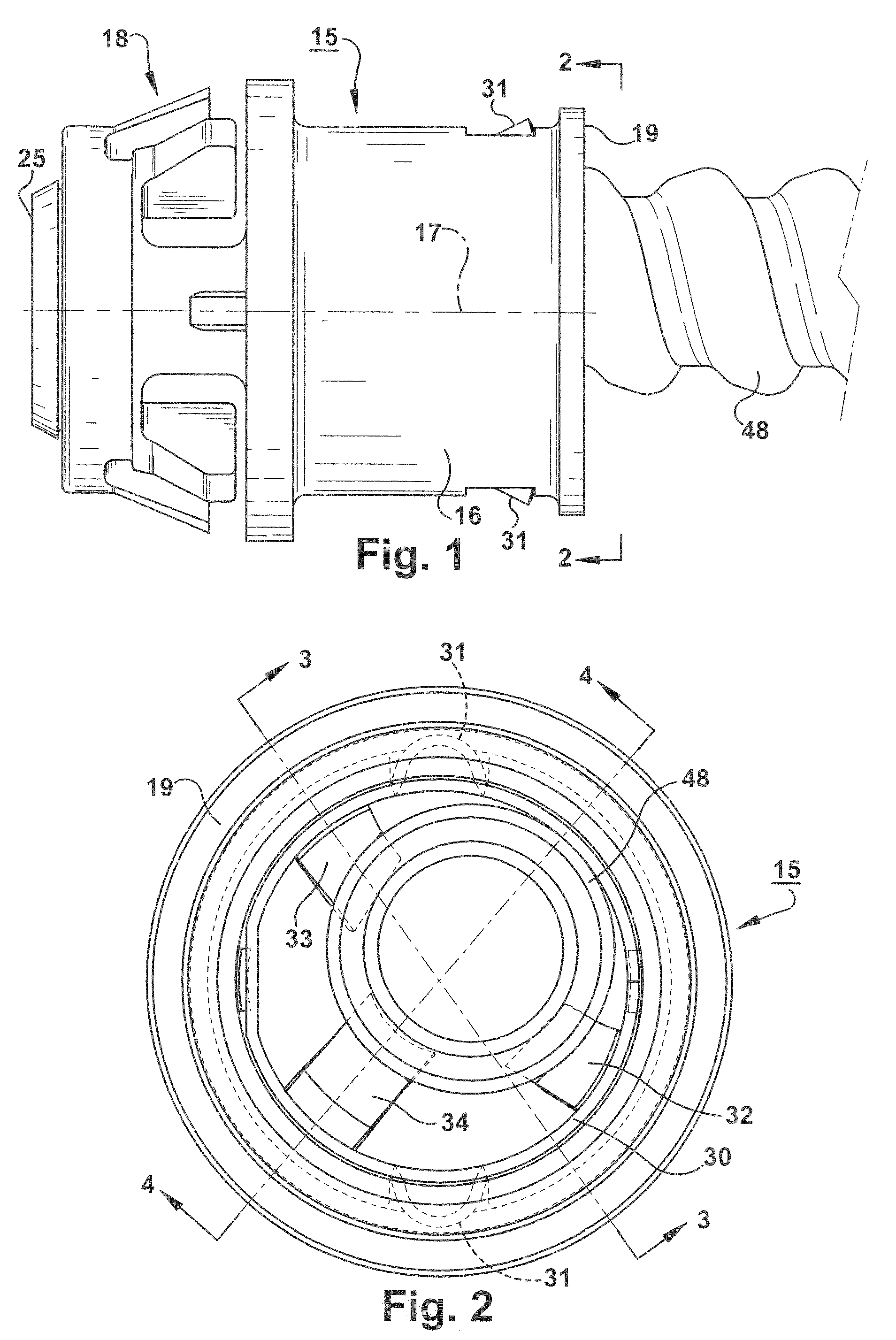 Snap-in connector for electrical junction box