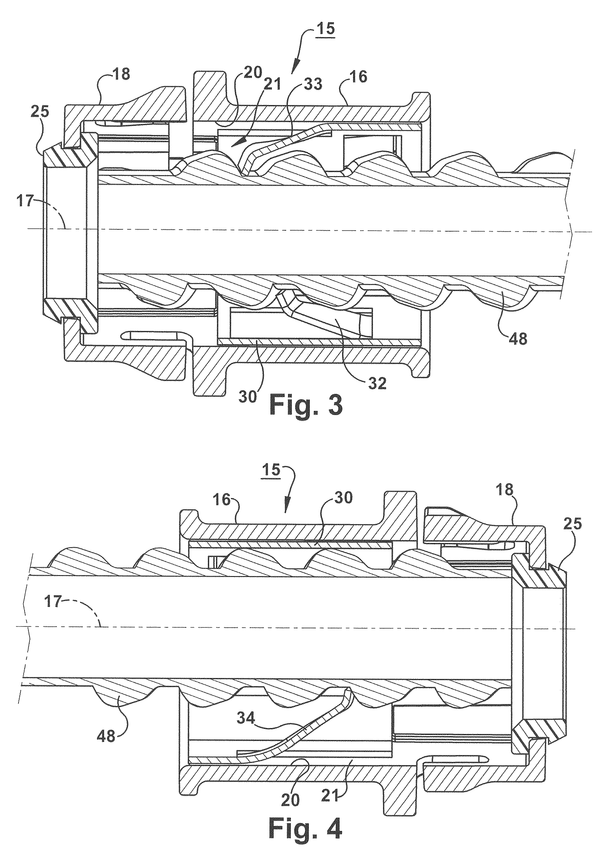 Snap-in connector for electrical junction box