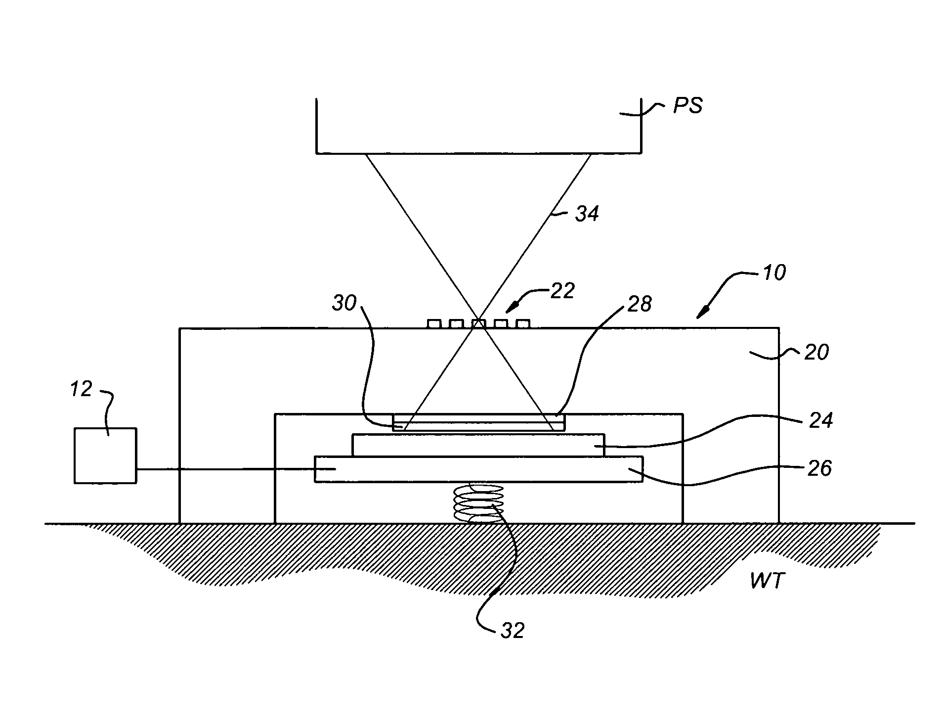 Wave front sensor with grey filter and lithographic apparatus comprising same