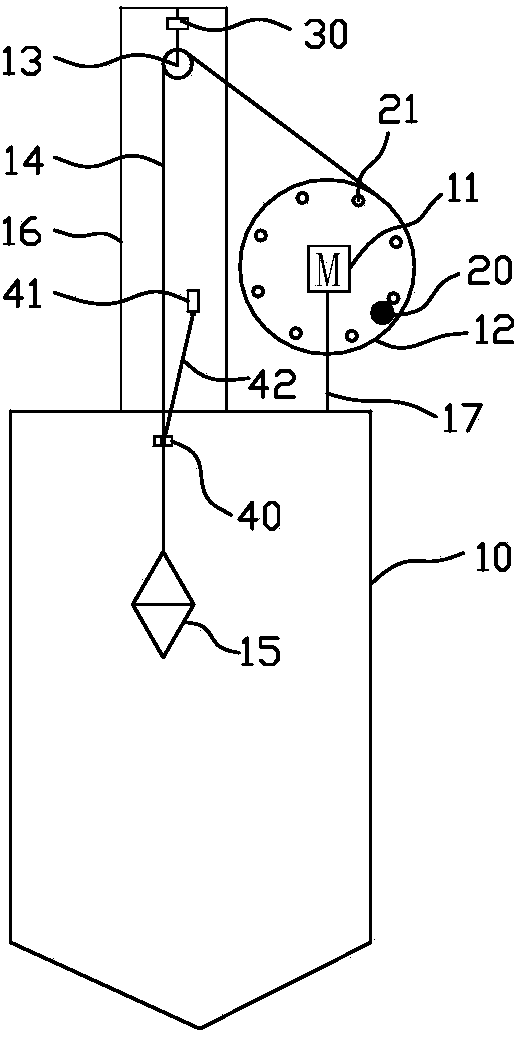 Material level measuring device