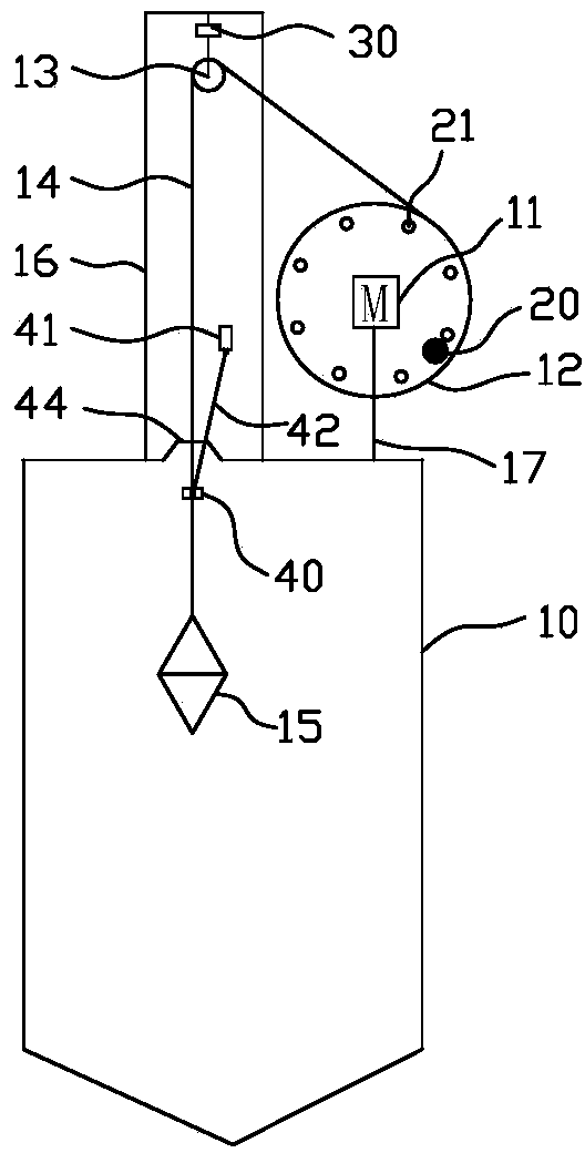 Material level measuring device