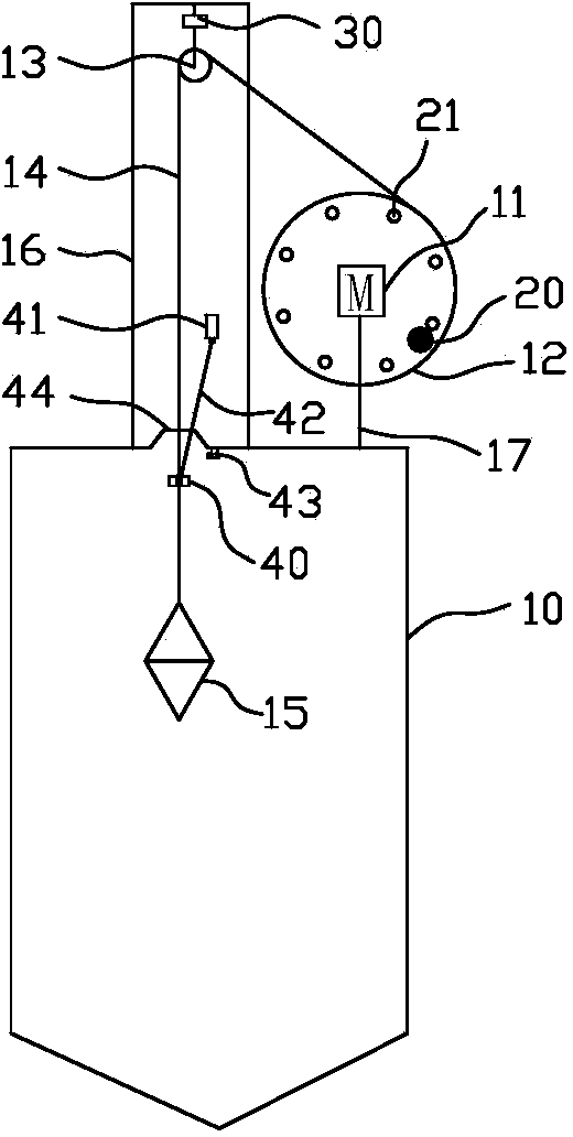 Material level measuring device