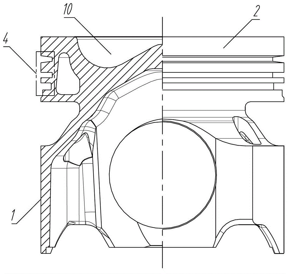 Integrated type cast steel piston and manufacturing method thereof