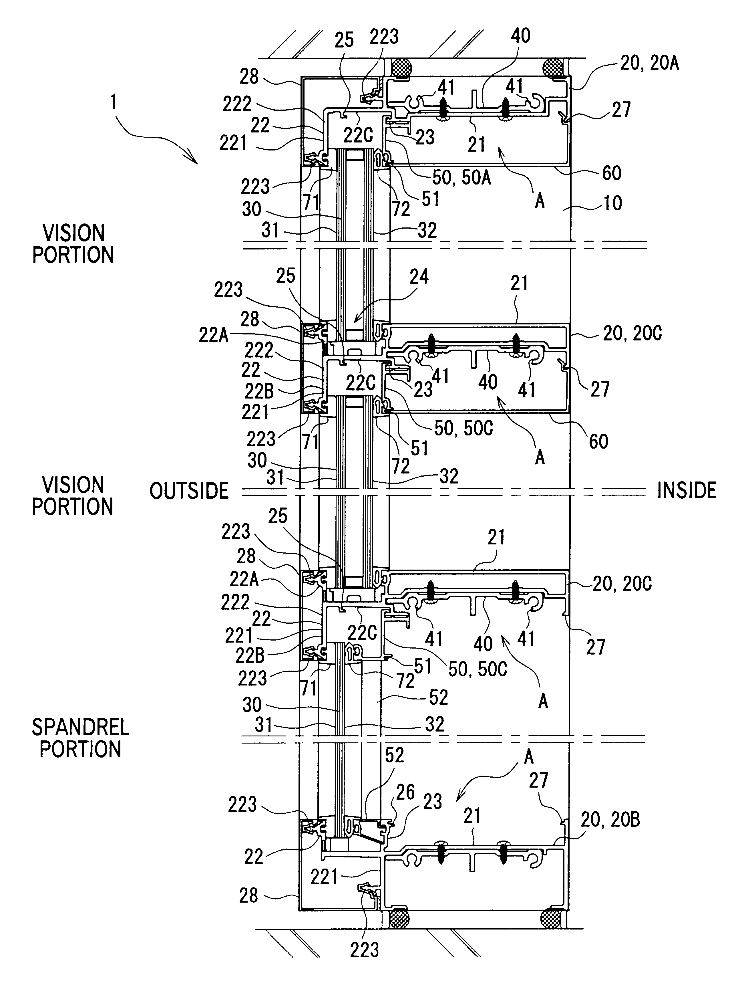 Wall structure of building