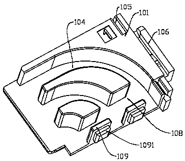 Female end signal transmission module equipped with metal shield plate