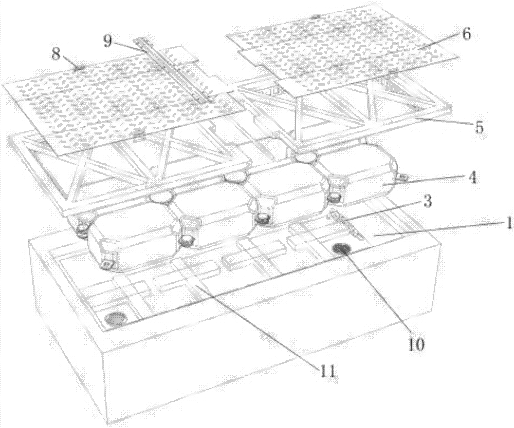 Buoyancy tank type self-upward-floating flooding prevention parking place and parking area