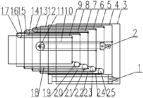 Double-lever seven-section telescopic boom of crane