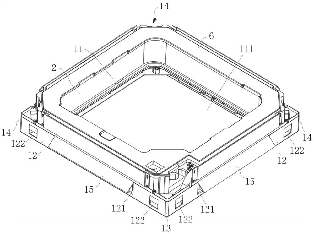 Embedded air conditioner, air discharging control method thereof and computer readable storage medium