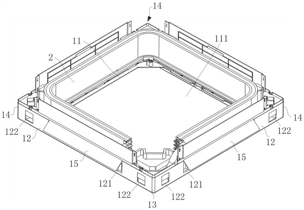 Embedded air conditioner, air discharging control method thereof and computer readable storage medium