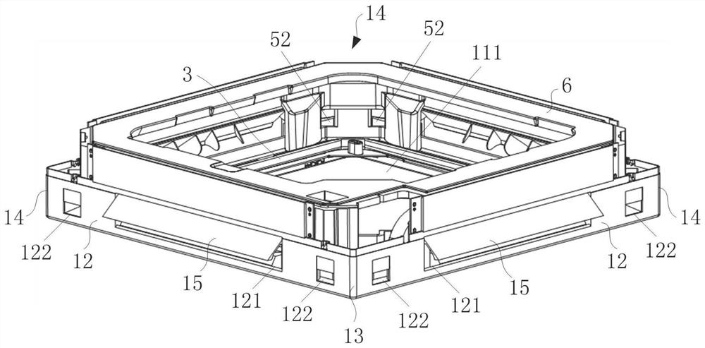 Embedded air conditioner, air discharging control method thereof and computer readable storage medium