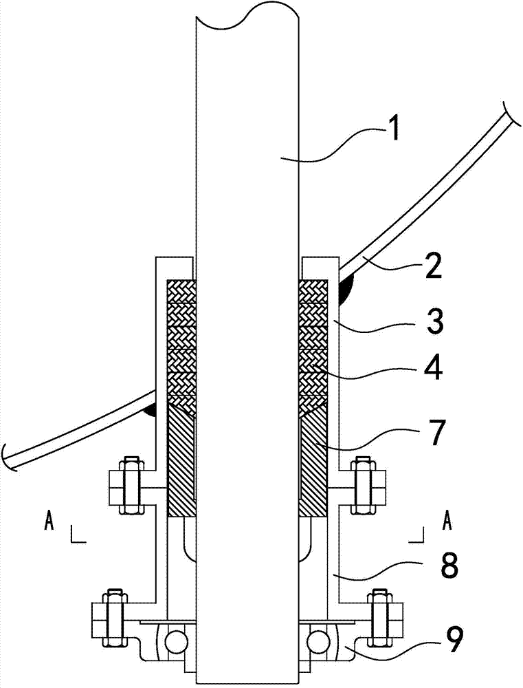 Sealing device for valve shaft of high-temperature butterfly valve