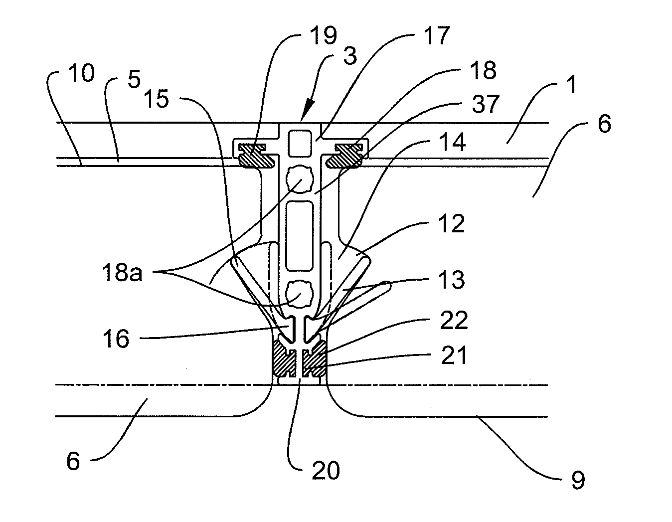 Snap-in glass block system