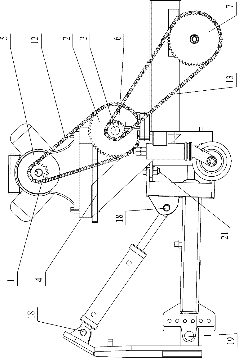 Lifting and swinging hydraulic device for snow remover and snow remover with same