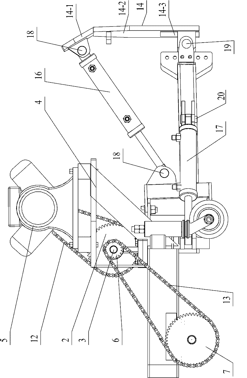 Lifting and swinging hydraulic device for snow remover and snow remover with same