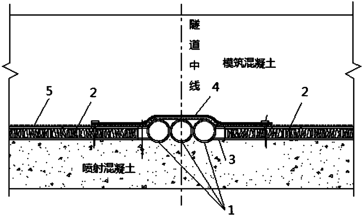 Outer drainage system of inverted arch body of tunnel rich water formation and construction method