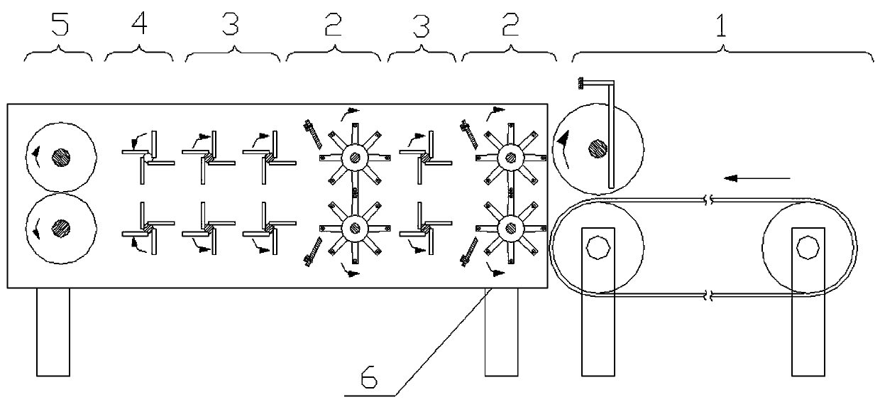 Leaf stripping equipment for long-rod-shaped crops